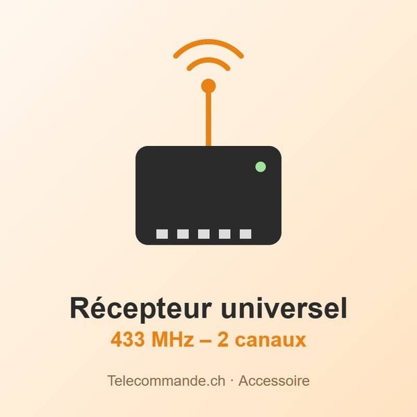 Récepteur radio universel 433 MHz – 2 canaux