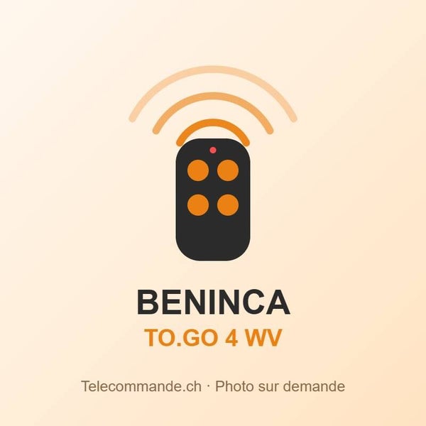 Télécommande Beninca TO.GO 4 WV – 433 MHz, 4 touches