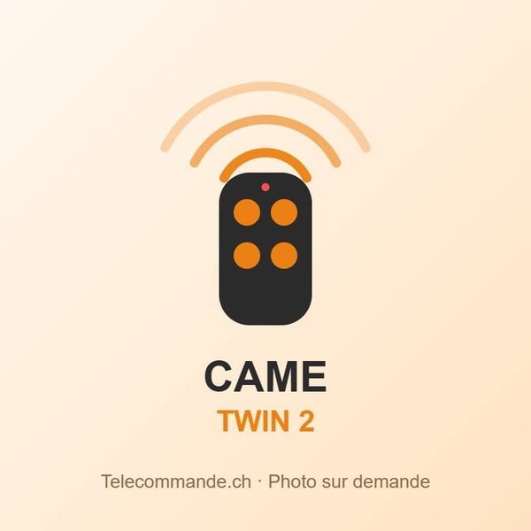 Télécommande Came TWIN 2 – 433 MHz, 2 touches