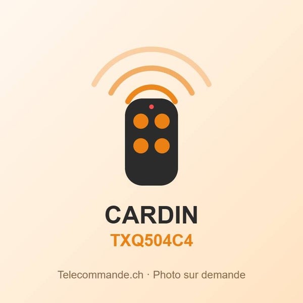 Télécommande Cardin TXQ504C4 – 433 MHz, 4 touches