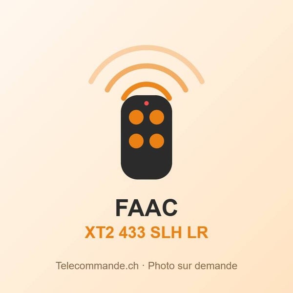 Télécommande FAAC XT2 433 SLH LR – 433 MHz, 2 touches