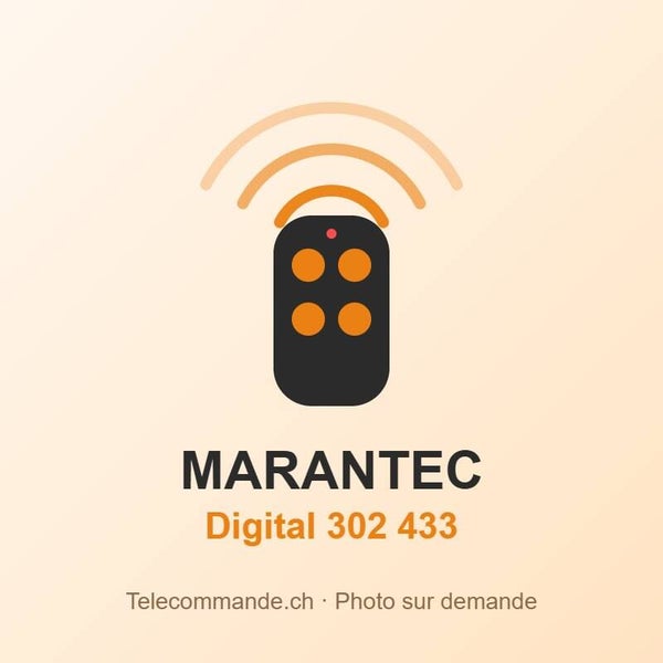 Télécommande Marantec Digital 302 433 – 433 MHz, 2 touches