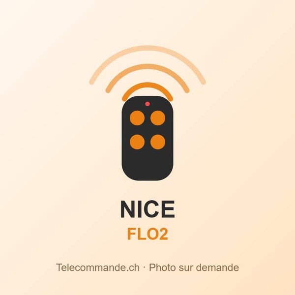 Télécommande Nice FLO2 – 433 MHz, 2 touches