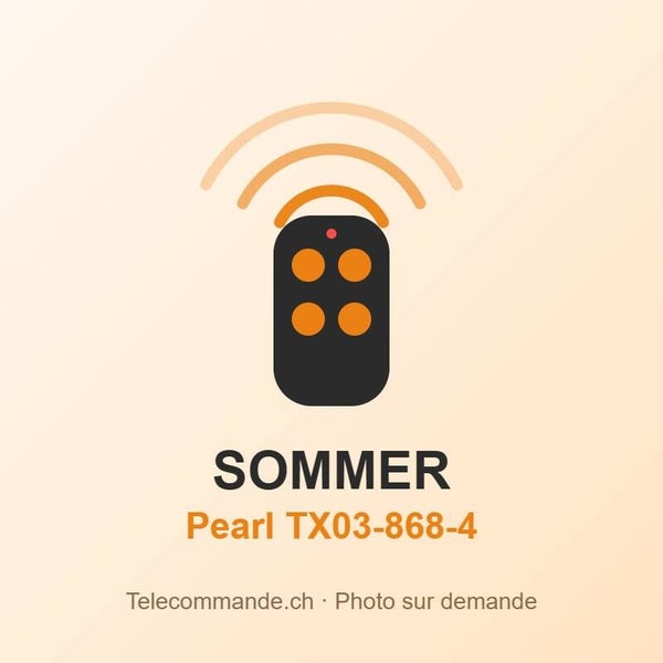 Télécommande Sommer Pearl TX03-868-4 – 868 MHz, 4 touches