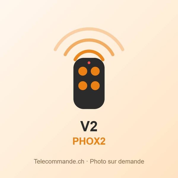 Télécommande V2 PHOX2 – 433 MHz, 2 touches