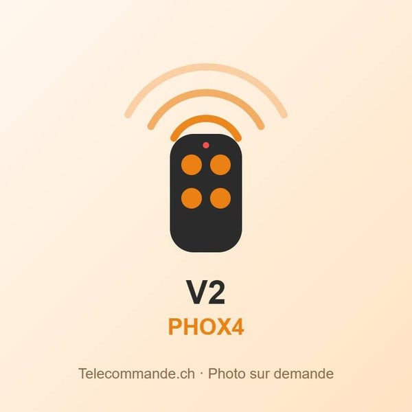 Télécommande V2 PHOX4 – 433 MHz, 4 touches