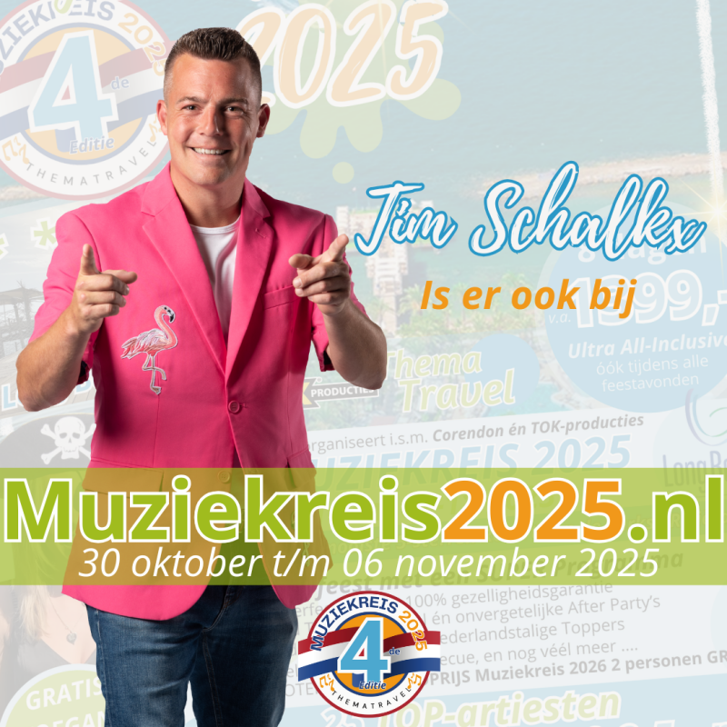 Artiestenreis Corendon 2025 met Tim Schalkx Long Beach Resort of Miracle resort