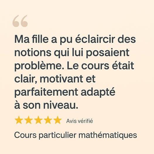 Avis sur les cours de soutien scolaire à Marmande Lot et Garonne