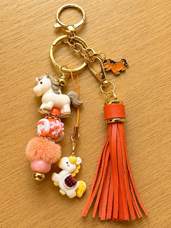 Porte-clés Cheval orange