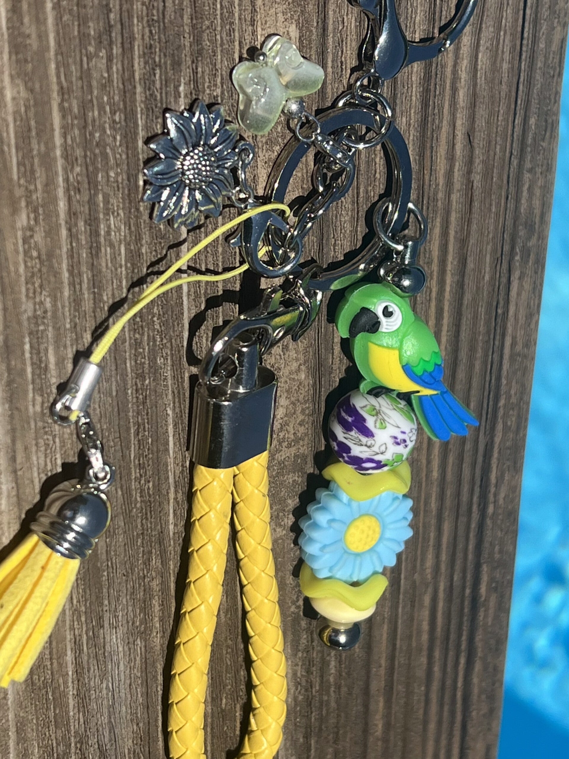 🦜 Porte-clés « Perroquet Tropical » (jaune)