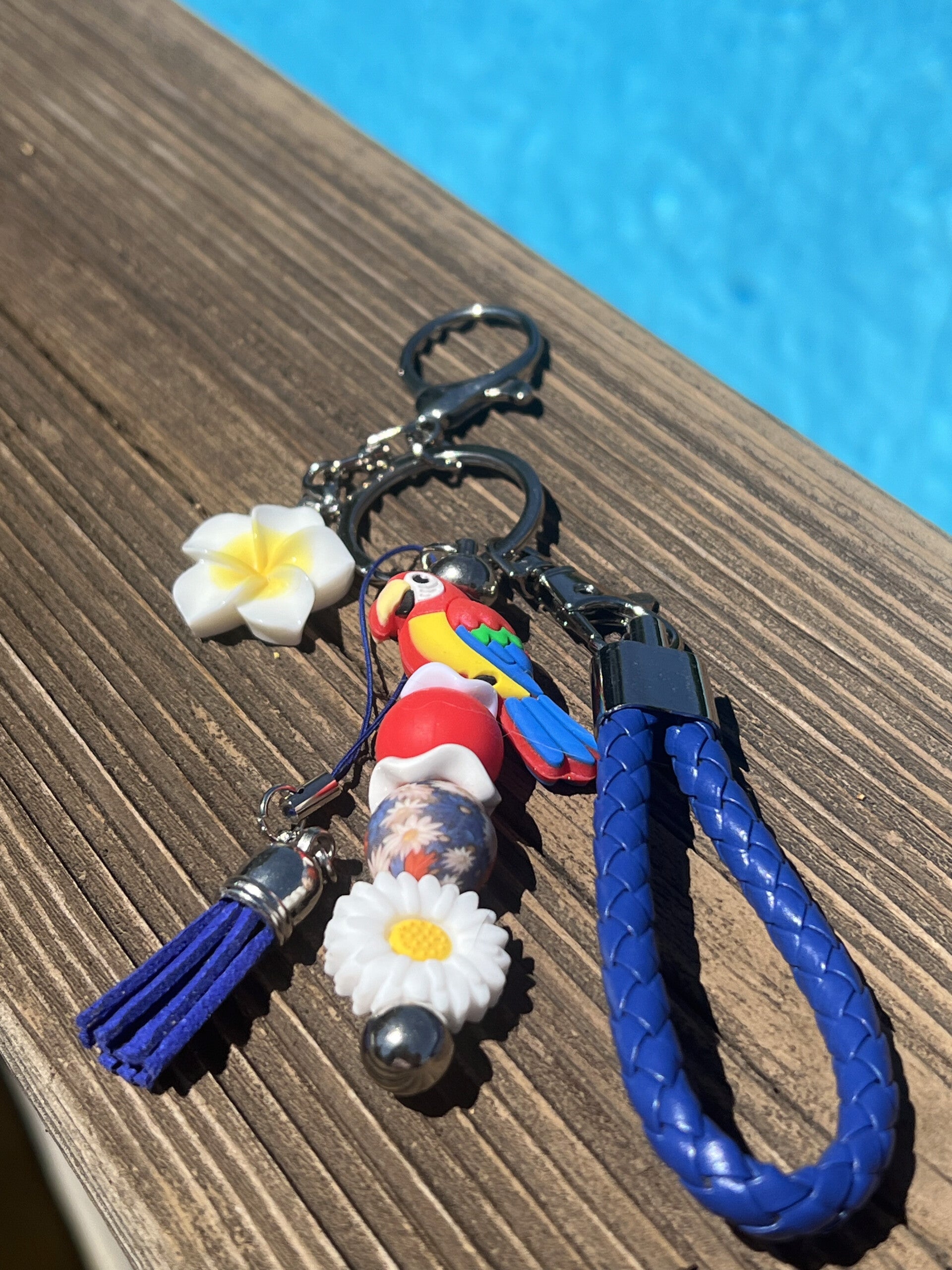🦜 Porte-clés « Perroquet des Îles » (bleu)