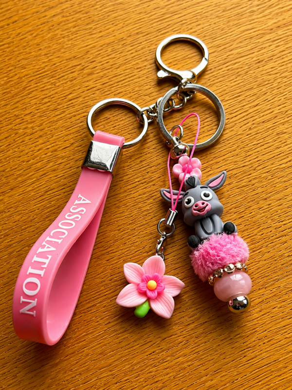 🌸 Porte-clés « Ânon Rose »