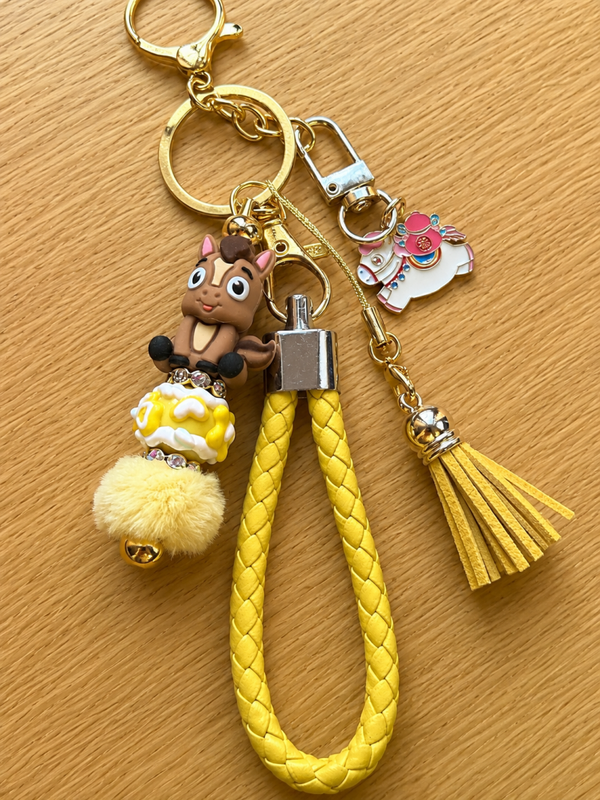 🐴💛 Porte-clés Petit Poney Jaune – Soleil & Bonne Humeur