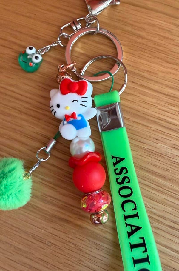 Porte-clé Hello Kitty vert