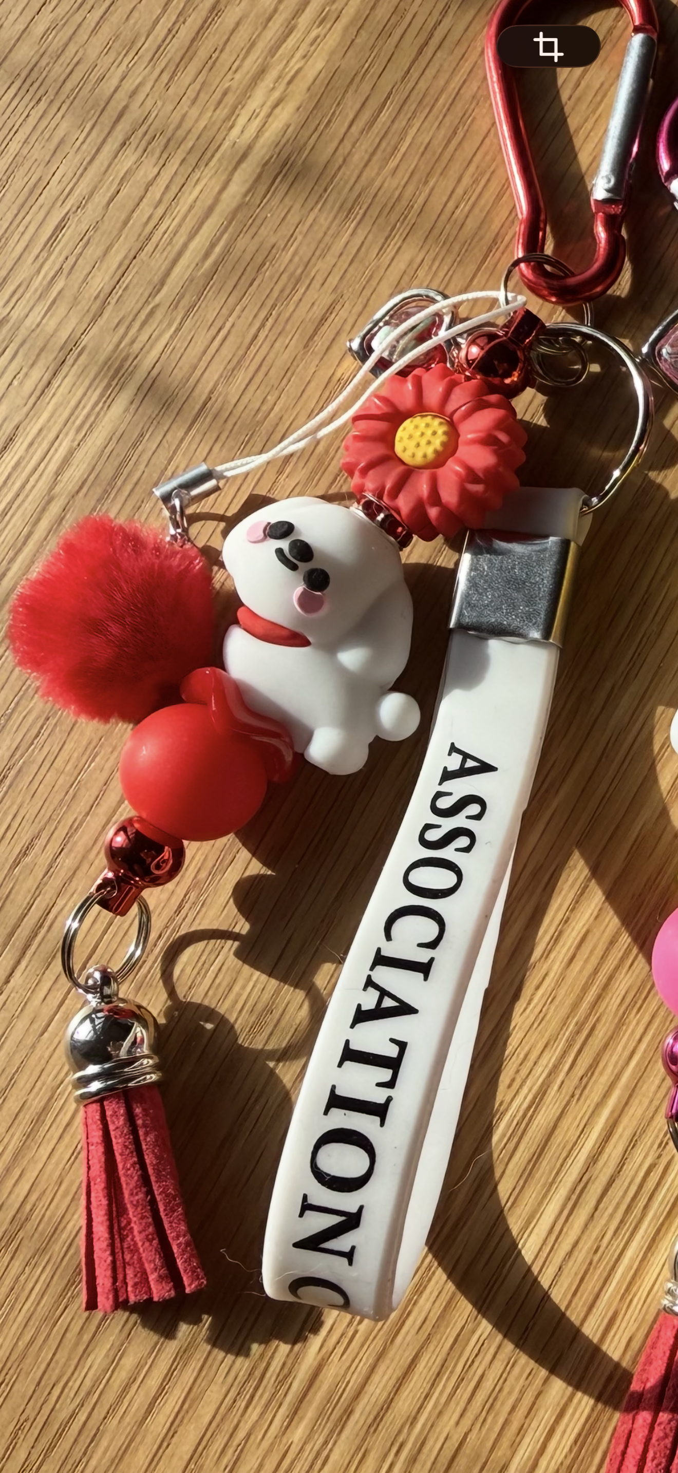 Porte-clé chien rouge passion