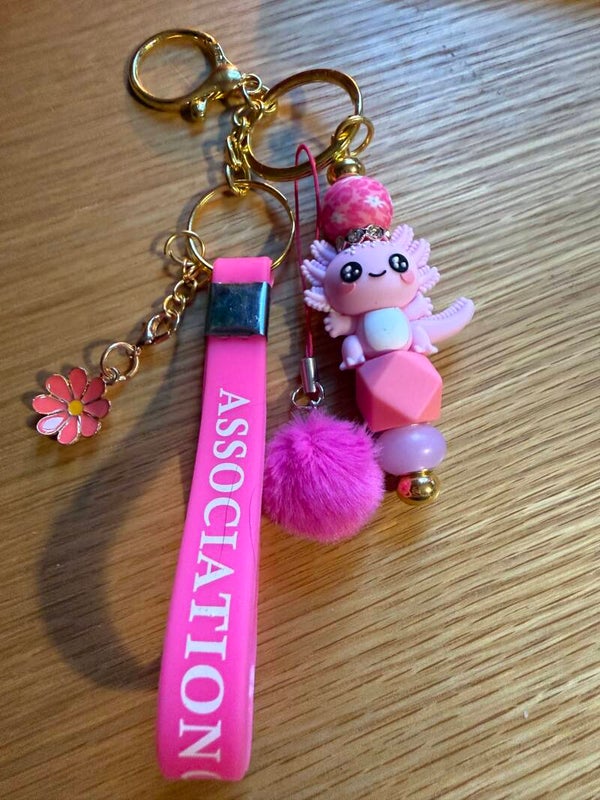 🦎 Porte-clés axolotl rose