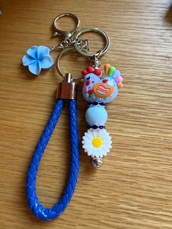 🐔 Porte-clés poule colorée