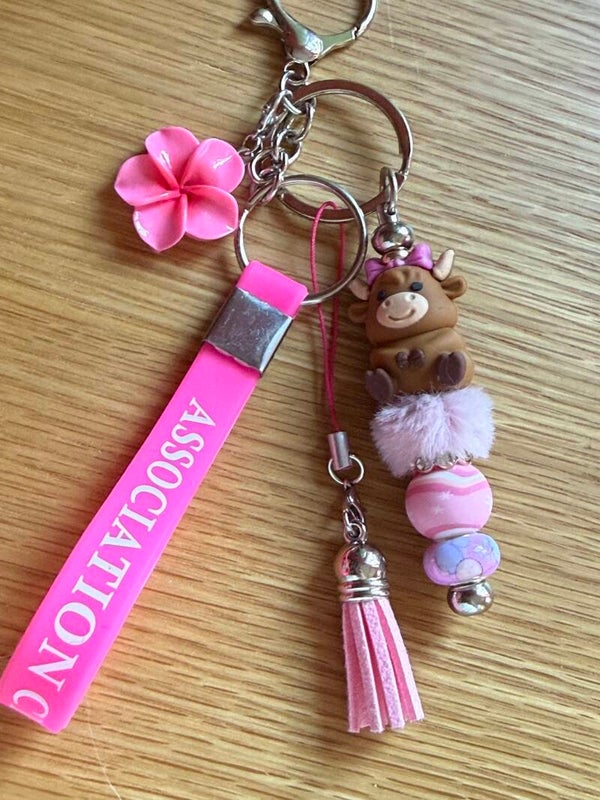 Porte-clés vache marron