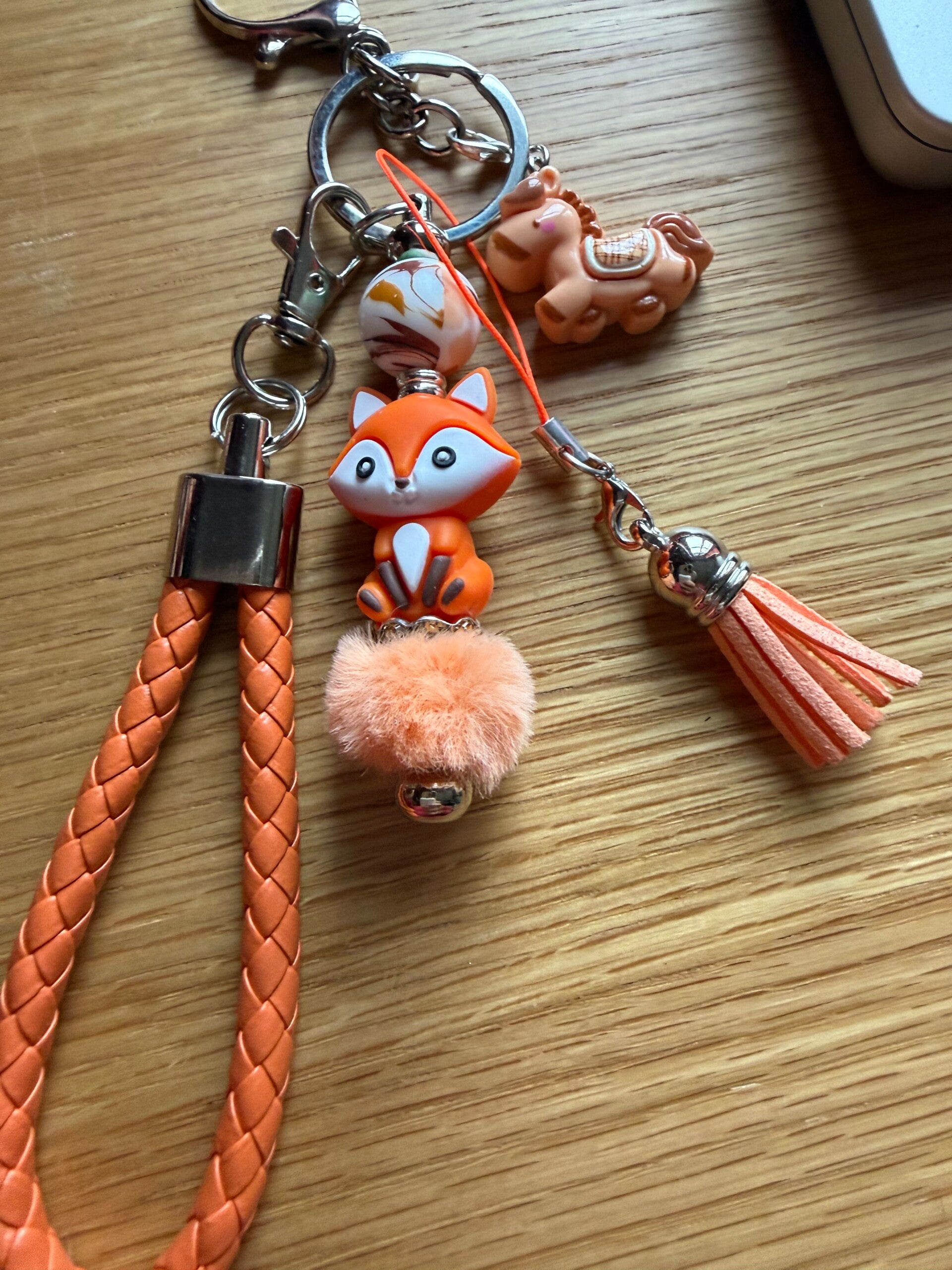 Porte-clés renard orange