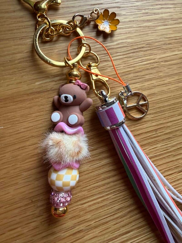 Porte-clés ourson pastel