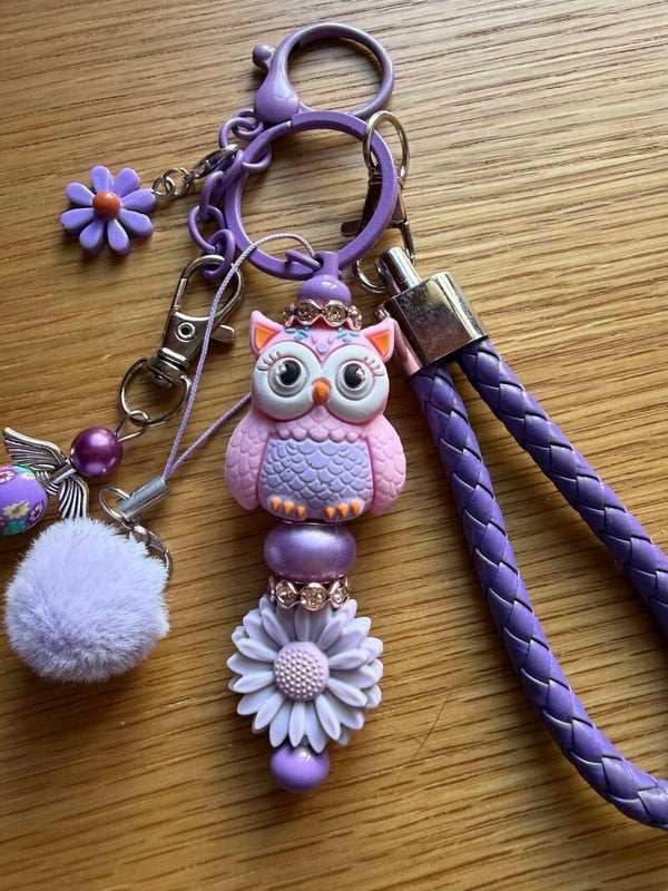 🦉 Porte-clés Chouette Lavande 💜