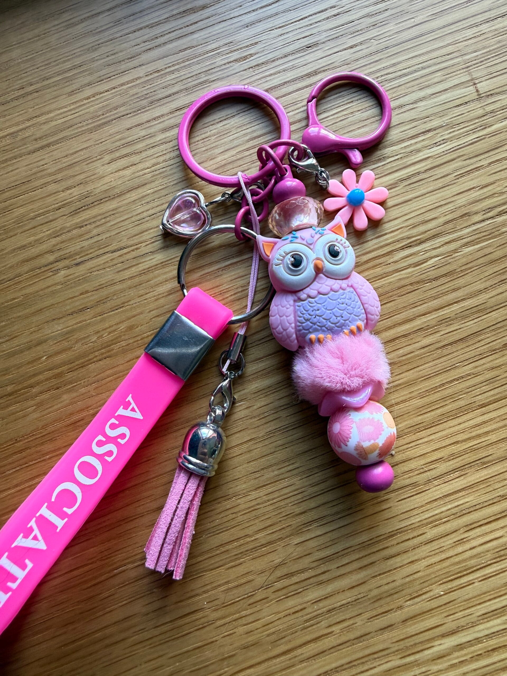 🦉 Porte-clés Chouette Rose 💗