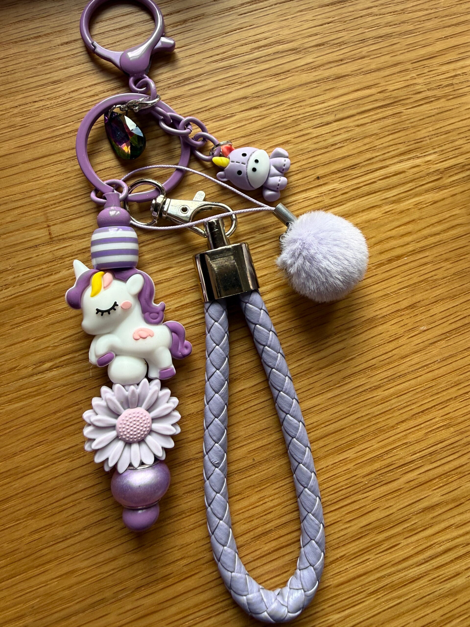 🦄 Porte-clés Licorne Lavande 💜