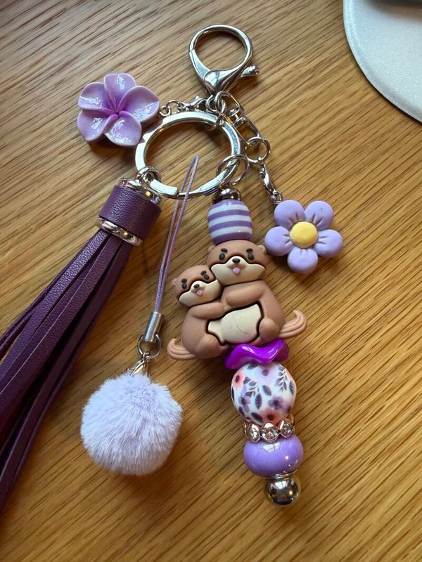 🦦 Porte-clés Loutres Lavande 💜