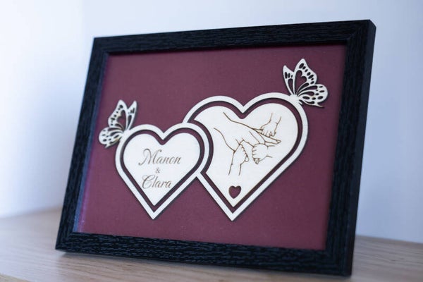 Cadre coeur papillon
