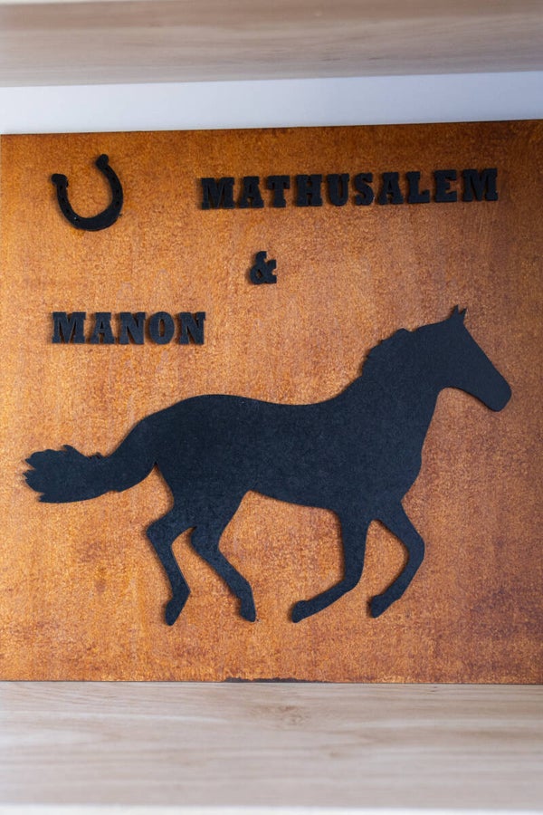 Plaque de box "chevaux"