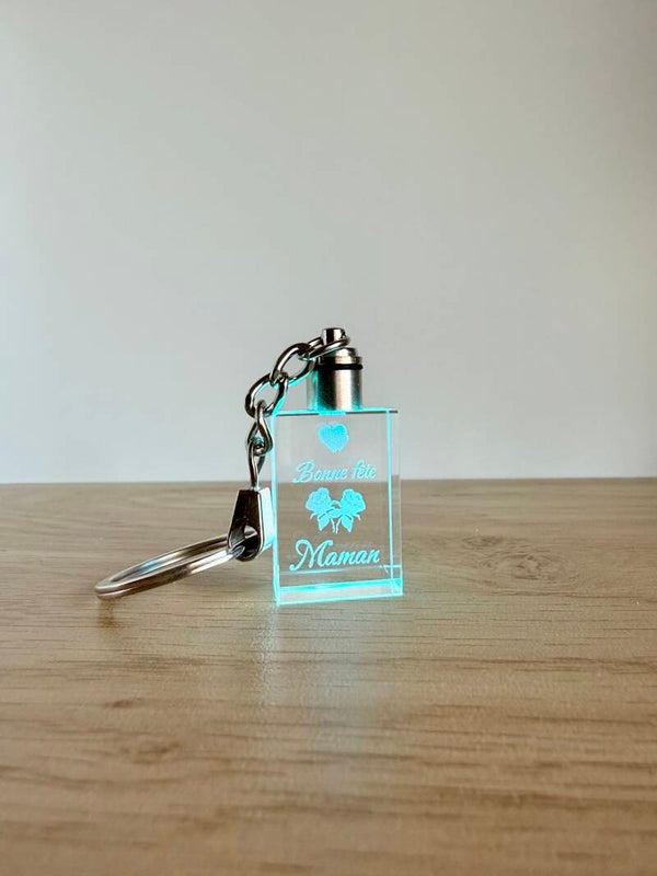 Porte clé en cristal lumineux