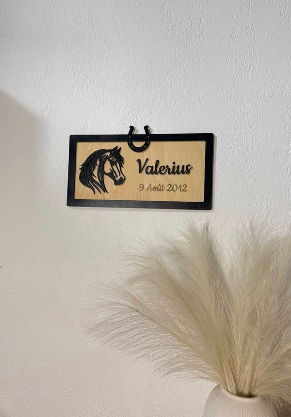Plaque de box cheval