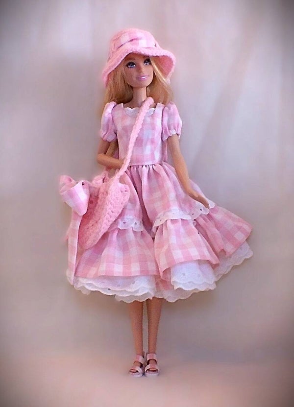 Pretty in Pink Gingham Dress and Accessories