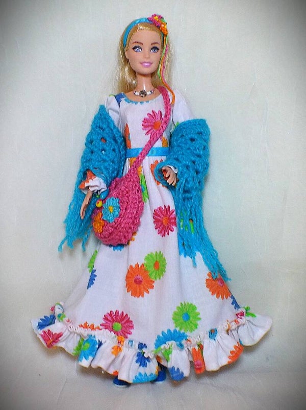 That 70's Girl long sleeved long dress and Accessories