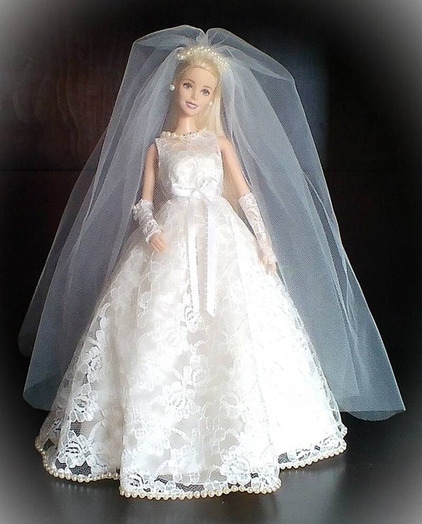 Ivory Lace Wedding Gown and Accessories
