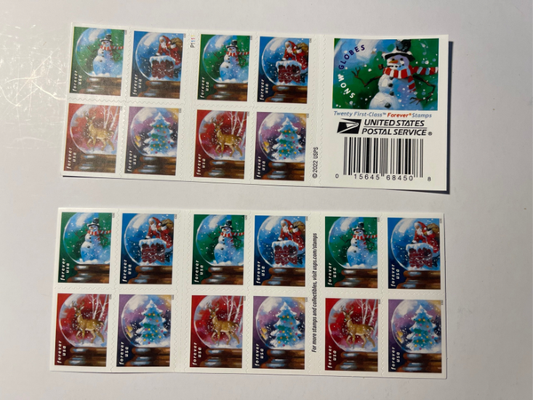 Snow Globes Forever Booklet Stamps (20) MNH