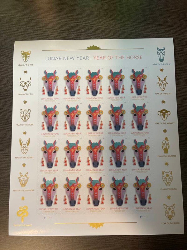 Lunar New Year. Year of the Horse stamp sheet, MNH