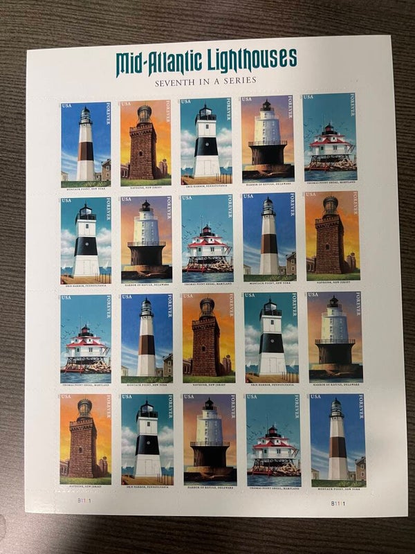 Mid Atlantic LIGHTHOUSES 7th in Series. 1 Sheet/Pane of 20