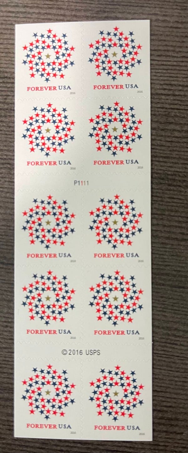 Patriotic Spirals Book of 10 Forever stamps