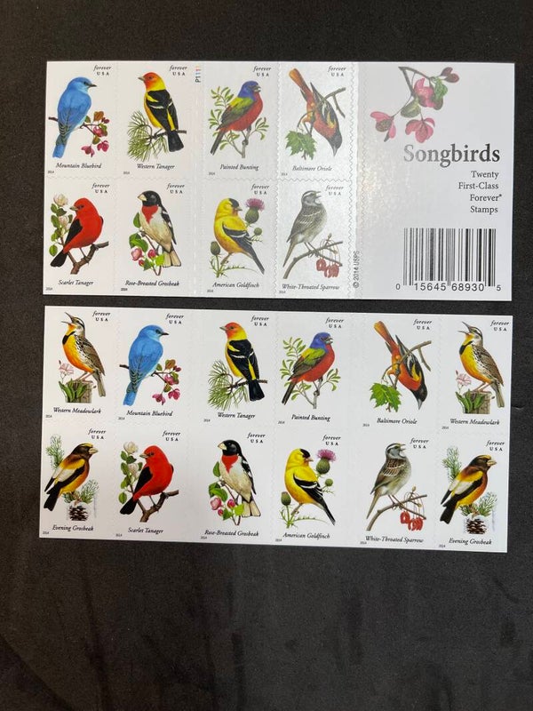 Songbirds Forever Booklet of 20 Stamps MNH