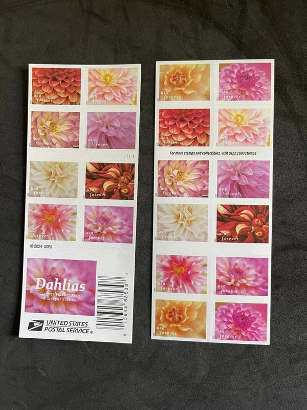Dahlias Booklet of 20 Forever Stamps MNH