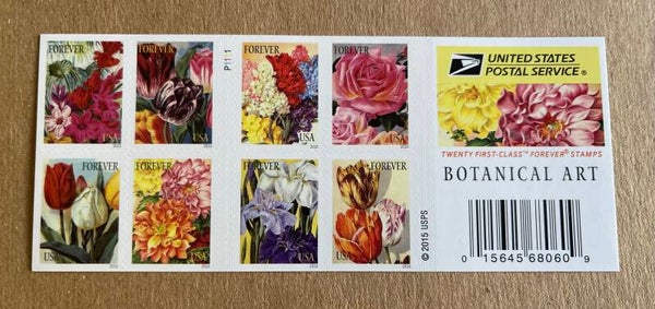 Botanical Art booklet of 20 forever stamps