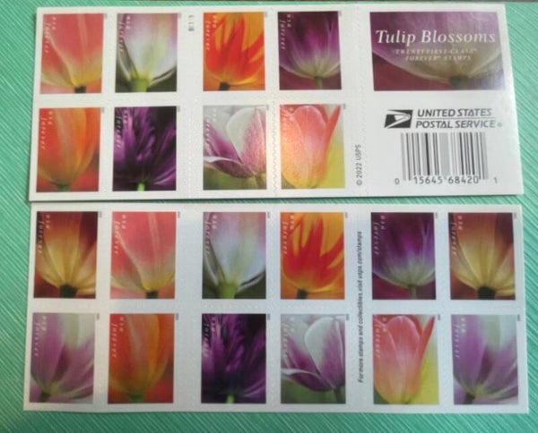 TULIP Blossoms- Booklet of 20 Forever Stamps 2023. MNH