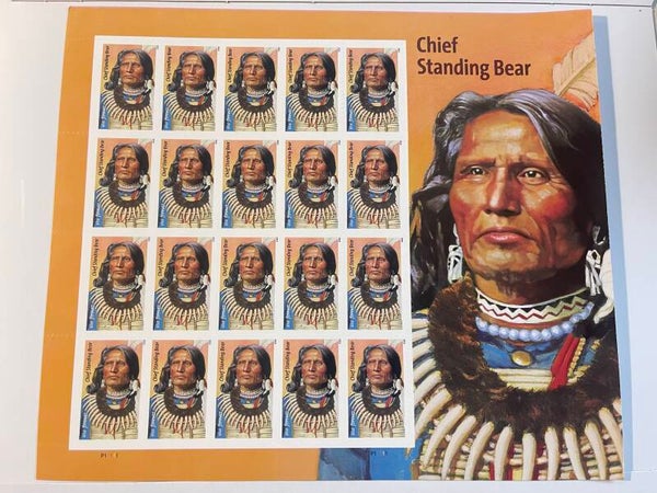 Chief Standing Bear Forever Stamp Sheet (20) MNH