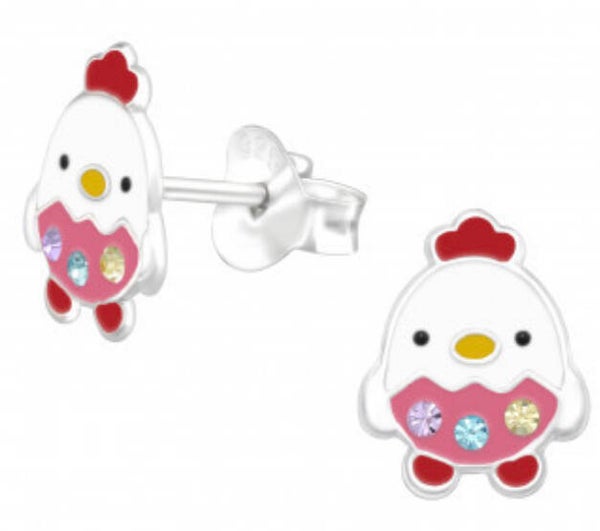 Kinderoorbellen zilver kip
