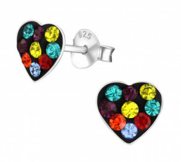 Kinderoorbellen zilver hartjes