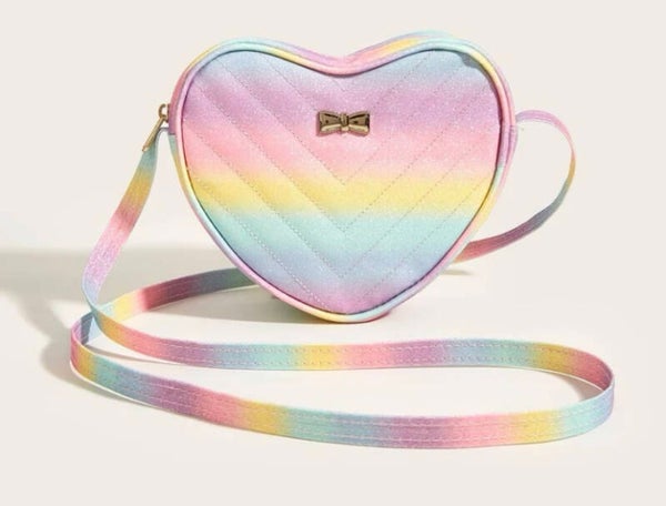 Schoudertasje hartje regenboog