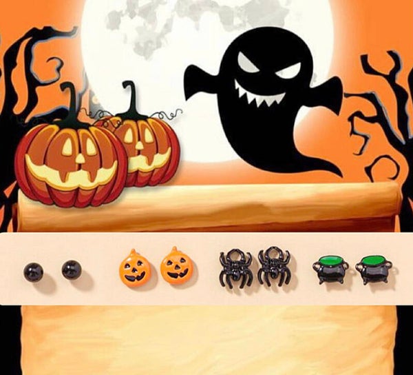 4 paar oorbellen Halloween
