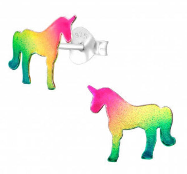 Kinderoorbellen zilver unicorn