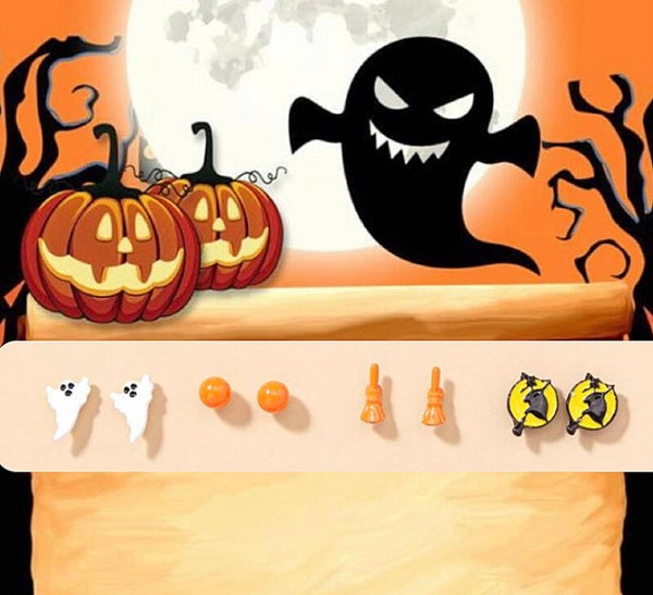 4 paar oorbellen Halloween